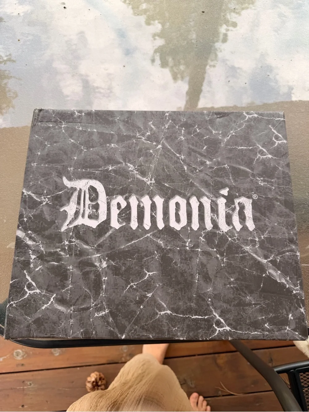 Demonia Shaker-65 Black Lace-Up Platform Ankle Boots